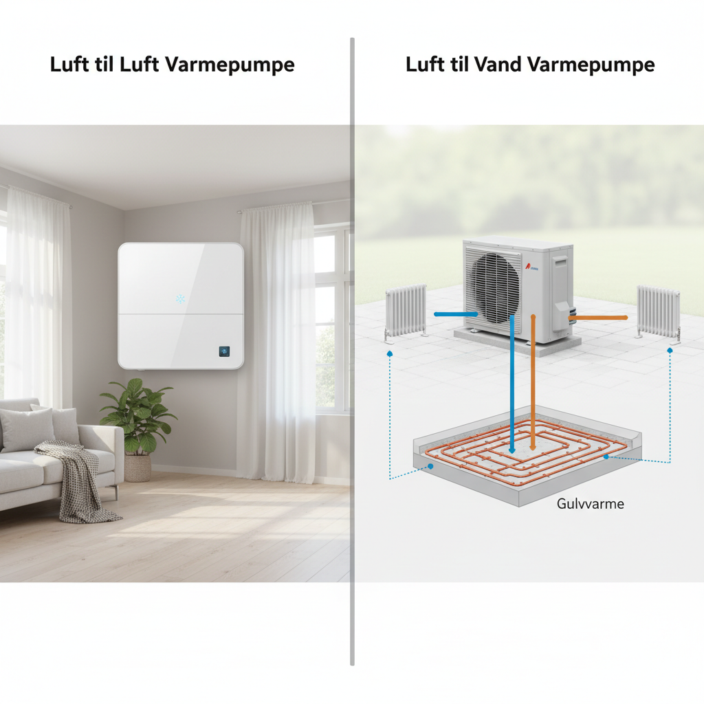 Luft til Luft vs Luft til Vand Varmepumpe: Hvilken Skal Du Vælge?